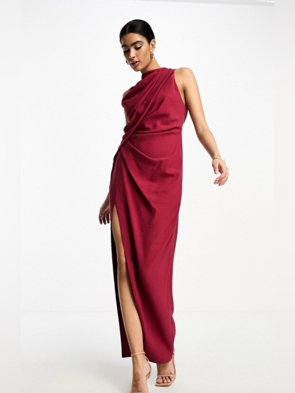 ASOS One Shoulder Red Dress - Picture 4 of 6